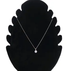 Silver 925 Rhodium Plated Round Clear CZ Stone Pendent Necklace