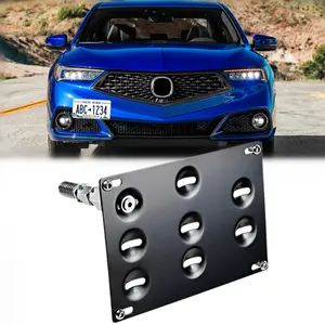 No Drill Front Tow Hook License Plate Mount Bracket for TLX 2015-2020 for Honda FIT 2015-2018 Stainless Steel Relocator Holder Front Bumper Plate Mounting Bracket Frame