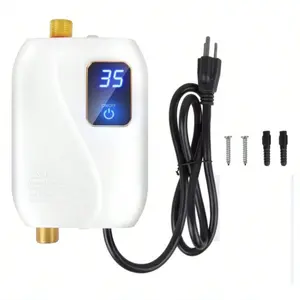 Tankless Water Heater Electric 3000W 110V Instant Hot Water Heater Under Sink On Demand Mini Water Heater for RV Kitchen Bathroom White Household Appliances