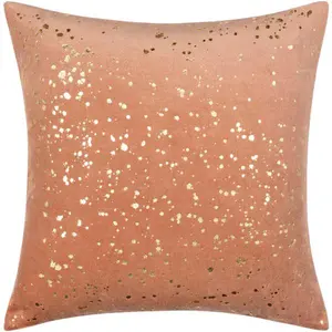 Velvet Sparkle Accent Pillow, Mauve, Metallic Gold