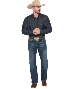 Ariat Men's Boot Barn M4 Adkins Dark Wash Relaxed Fit Stretch Bootcut Jeans - 10021767
