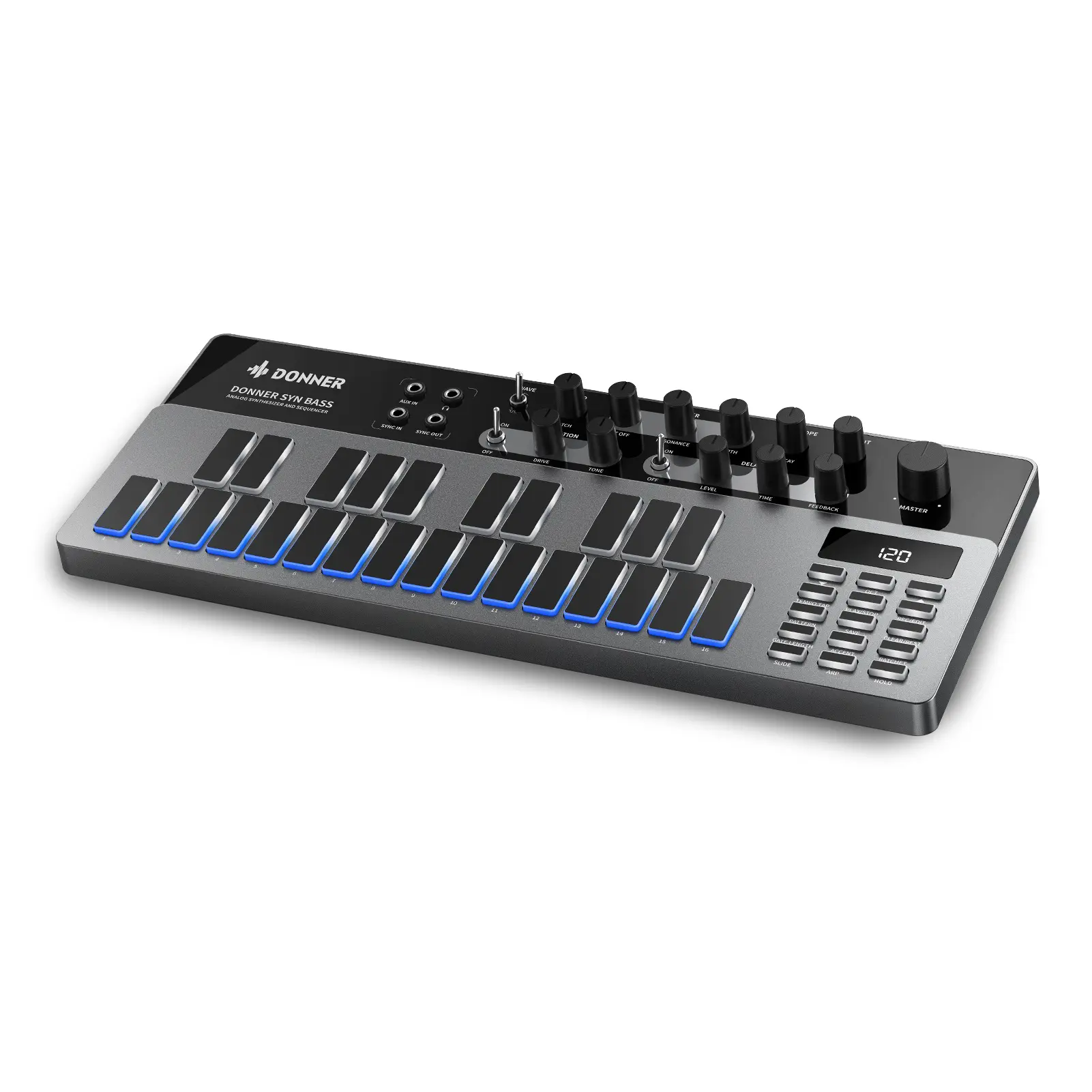 Donner Essential B1 Analog Bass Synthesizer & Sequencer Mixer, Audio Production Gear for Electronic Music Creators, Mixers Donner Essential B1 Analog Bass Synthesizer & Sequencer Mixer, Audio Production Gear for Electronic Music Creators, Mixers