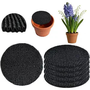 6Pcs 9inch Round Pot Mesh Drainage Discs Double Layer Plant Pot Hole Insert Pads Cutable Bonsai Pot Bottom Grid Mat Mesh Reusable for Indoor Outdoor Potted Plant Prevent Soil Loss Keep Roots Healthy