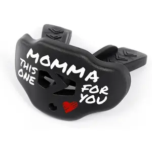 AGS SLEEFS Football Mouth Guard - Lip/Mouthguard with Helmet Strap - Lip/Teeth Protector Mouthpiece - No Boil - for Youth/Adults, Maximum Air Flow, for All Sports - Momma This One for You