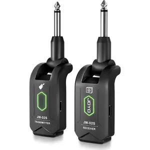 5.8GHz  Guitar System  Guitar Transmitter Receiver Rechargeable Audio with 4 Signal Channels for Electric Guitar Bass 20M (JW-02S)