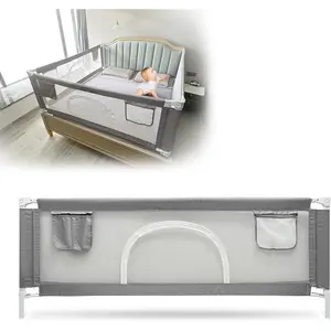 Bed Rail for Toddlers and Kids, 72" Adjustable Safety Bed Guard with 28 Height Gears,Universal Bedside Rail Fit Twin/Full/Queen/King/Cal King Mattresses ​