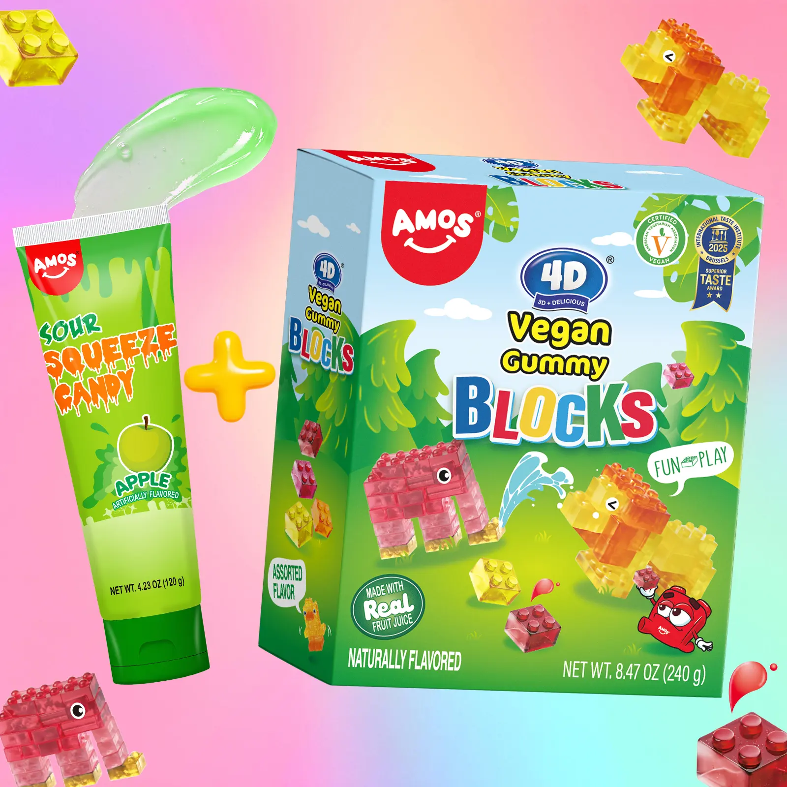 Blocks Gummy+Apple Squeeze candy