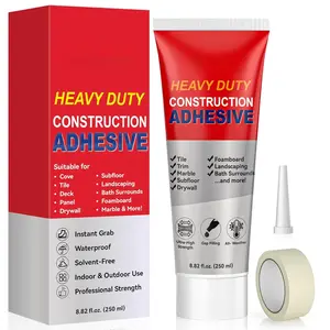 Heavy Duty Construction Adhesive, 8.8 fl oz  Cement Glue for Concrete, Tile, Stone, , Brick & Drywall,  Indoor Outdoor Glue for Walls, Floors &  Repair