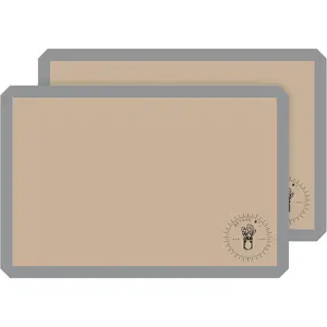 Silicone Baking Mats Pack of 2 Full Size Non-Stick Baking Sheet Liners Oven Safe 16 x 24 inch (40x60 cm) Perfect for Baking Macarons Cookies and Cakes