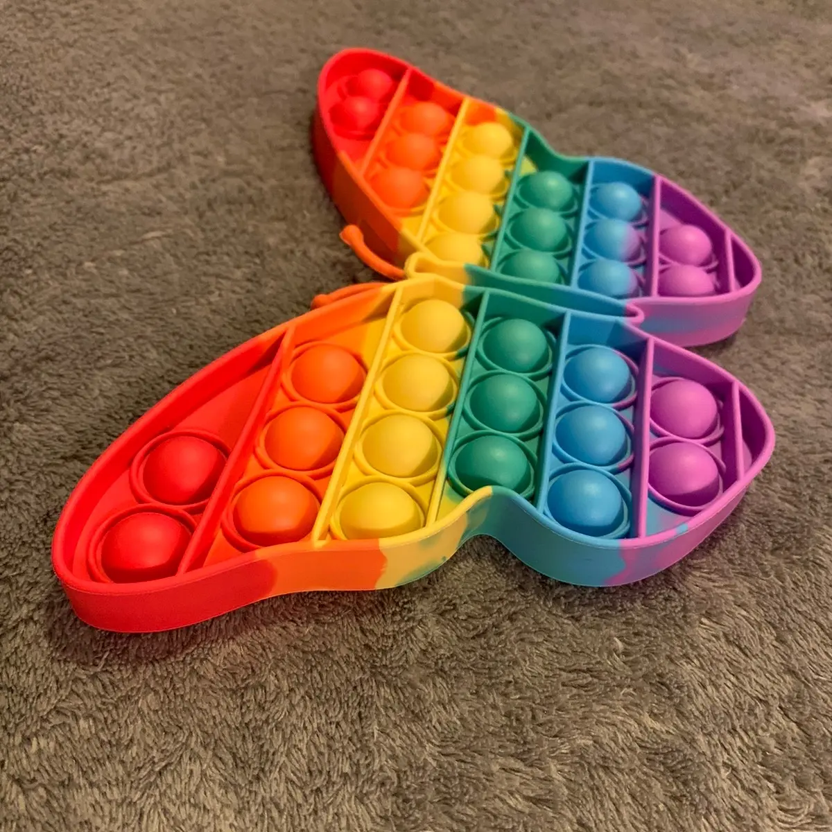 Butterfly Fidget Toy Rainbow Anxiety Stress Relief Game Cool Silicone Gift for Kids Boys Girls Multicoloured Game Educational