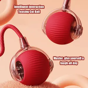(Red) Electric Dog Ball Toy - Indoor Large and Small Cat Dog Interactive Intelligent Rolling Pet Ball (Red)
