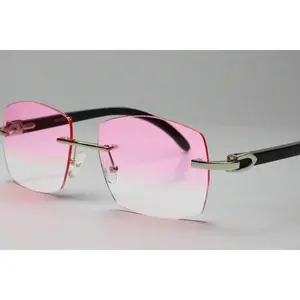 Myriad Eyewear ME00520 Pink Cloud Silver Rimless Designer Luxury Sunglasses