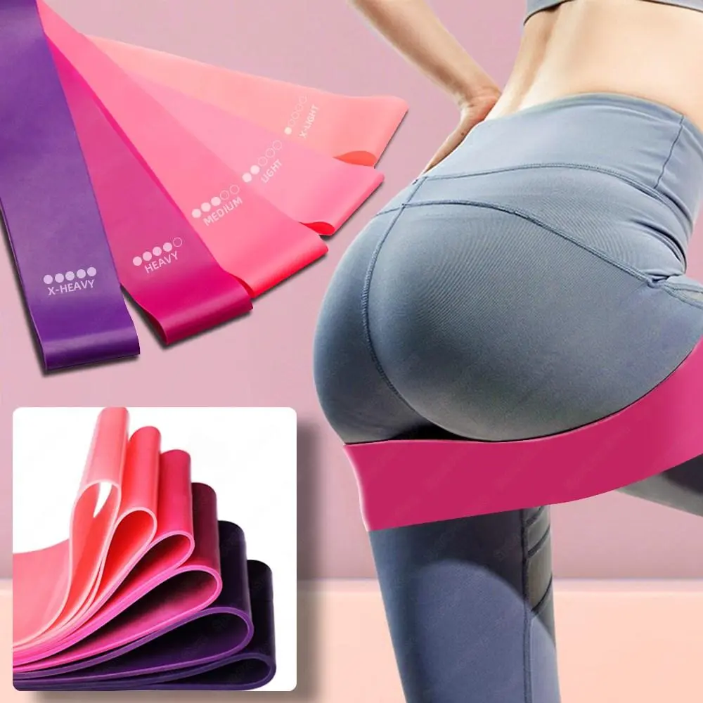 Resistance Bands - Sealing Elastic Rubber Mini Bands for Fitness Gym, Booty Stretching, Bodybuilding, Washable Multiple Colors Sports Equipment