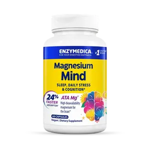 Enzymedica Magnesium Mind Supplement for Women & Men - Sleep, Stress, & Cognition Support, ATA Mg, High Bioavailability Magnesium Capsules for Brain, Vegan, Gluten Free
