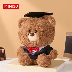 MINISO Giftford Bear Guardian Series Graduation Sitting Plush Toy, Cute Soft Stuffed Bear Doll in Cap and Gown, Collectible Gift for Kids Girls Graduates