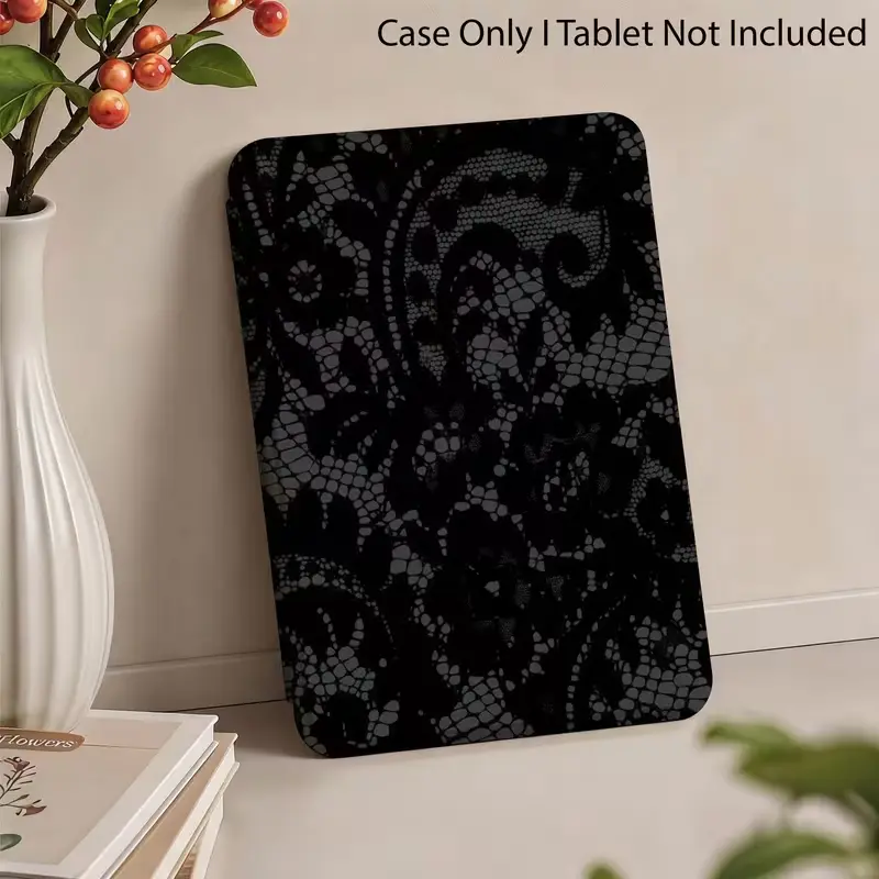 Elegant Black Floral Lace Protective Case for Kindle 11th-12th Gen & Paperwhite 5-6 (2021/2024 Models) - Adjustable Device Holder, Automatic Wake-Up/Sleep, Aesthetic Screen Protection, Ideal Gift Item