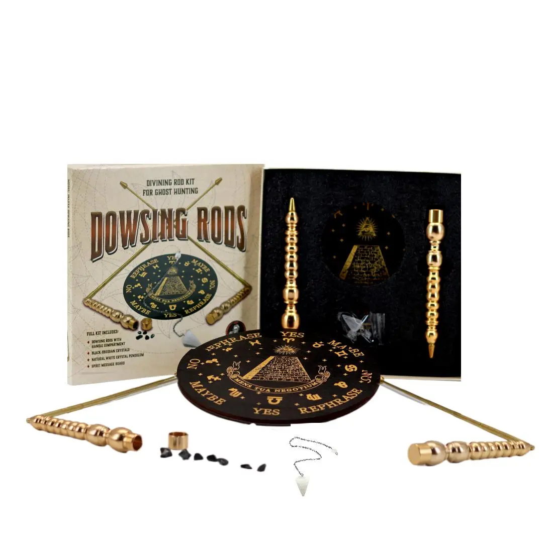 Deluxe Dowsing Rod Kit Crystal Pendulum Energy Detection Deluxe Dowsing Rod Kit Crystal Pendulum Energy Detection