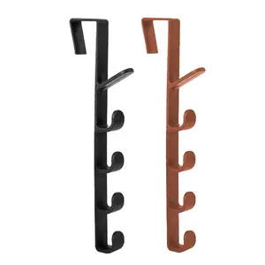 Hook Up Lightweight Plastic Door Hook with Drill-Free Installation Multiple Hooks Damage-free Door Hanger Home Storage Organizer Eco-Friendly PP Plastic Modern Minimalist Design Hangable