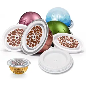 Reusable Lids For Vertuo, 4 count Food Grade Silicon For Nespresso Reusable Pods Vertuo, Refillable Vertuo Pod,Compatible with Nespresso Vertuoline Capsule (No Capsule)