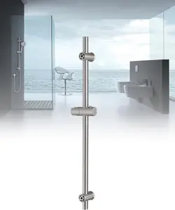 All Metal Nickel Shower Slide Bar 30-Inch with Adjustable Handheld Shower Head Holder for Bathroom Wall Mount SUS 304 Stainless Steel