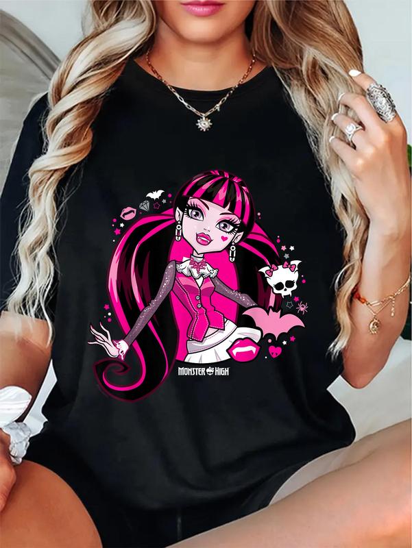 100% Cotton Unisex Monster High - Draculaura T-Shirt Casual Graphic Printed Tee