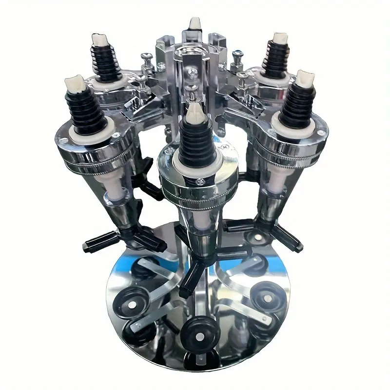 1pc, 6-Bottle Liquor Dispenser Stand, Adjustable Height, Rotating Drinks Bracket, Barware, Home Bar, Party Drink Server, Space Saving