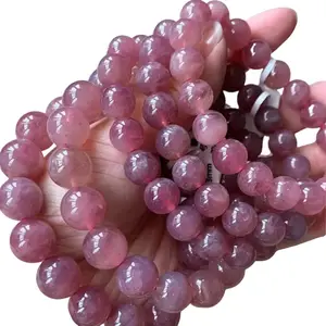 Lovskaya Purple Madagascar Rose Quartz Natural Crystal Bracelet 6mm 8mm 10mm Beads Elegant Unisex Jewelry for Various Occasions Ideal for Adults Rosequartz