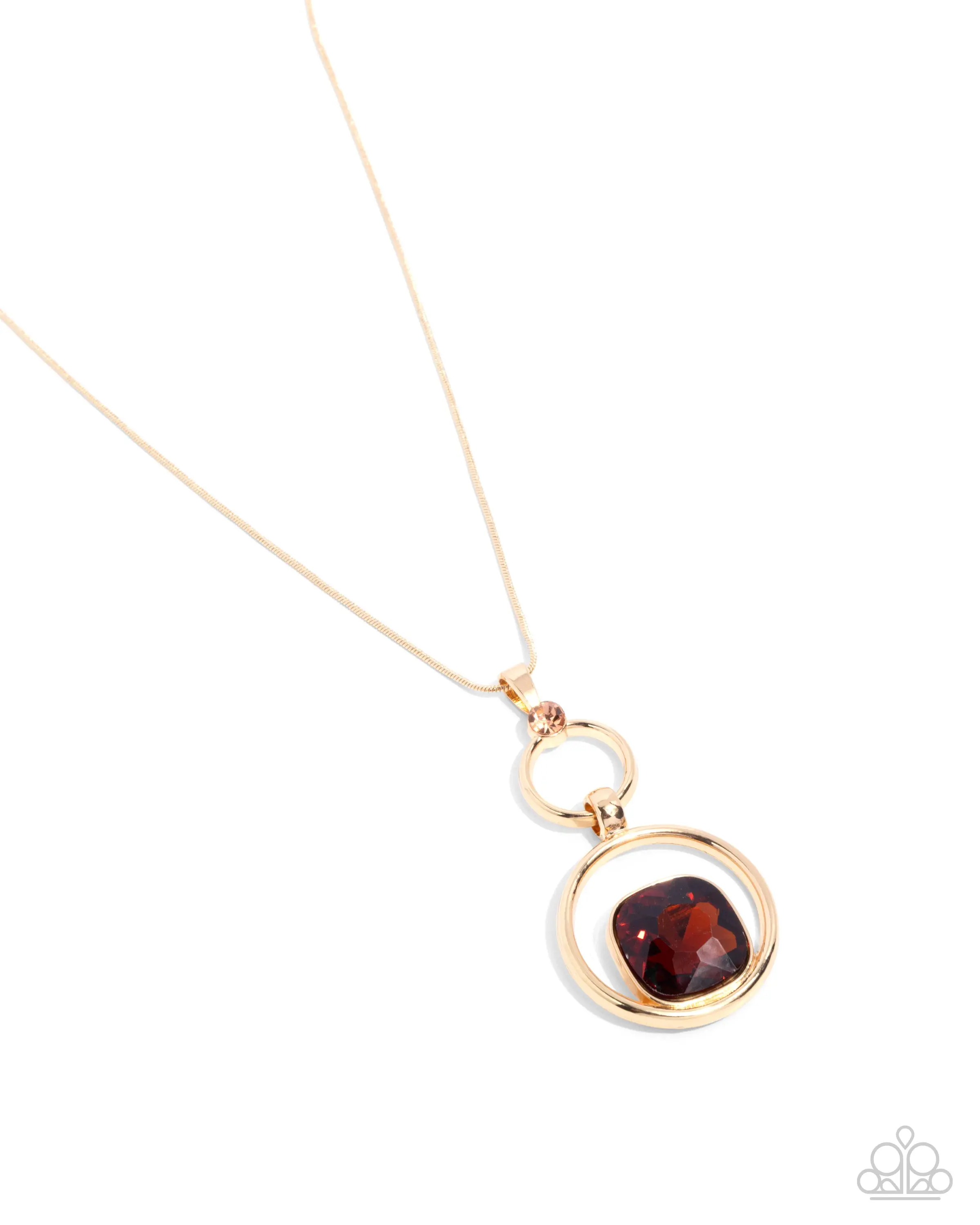 Debutante Delight - Brown Gem Gold Short Necklace - Paparazzi