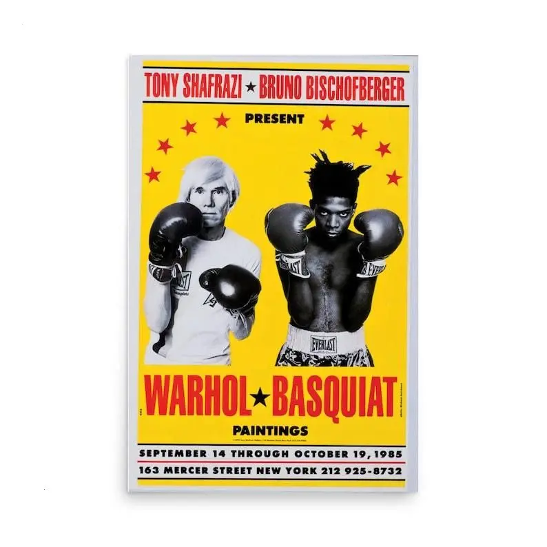 [Up to 65% Off][Free Shipping][No Frame] Warhol-Basquiat Giclée Paper Graphic Poster, Jean-Michel Exhibition Print, Fashion Wardrobe Wall Decor for Balcony, Kid Room Home Supplies