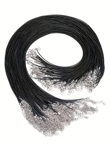 50 Nylon Chains, Pendant Necklace Straps with Lobster Clasp, DIY Jewelry Making Repair Replacement Parts, Christmas Gift