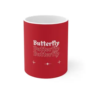 Butterfly Coffee Mug | Holiday Coffee Mug | Christmas Mug | Stoneware Mug | Christmas Gift | Christmas Cup |Ceramic Mug