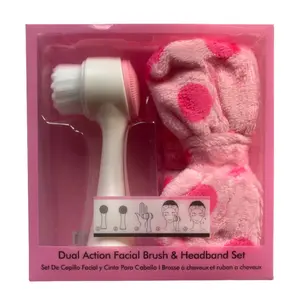 Blackhead Cleaning Facial Cleansing Brush + Ultra-Soft Coral Velvet Headband, Deep Clean Facial Cleanser, Cute Butterfly Design Skincare Set