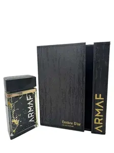 Armaf Ombre D'or Eau de Parfum 75ml 2.55 fl oz Spray for Men Liquid Perfume with Elegant Black and Gold Design Musk Lime Woody Notes