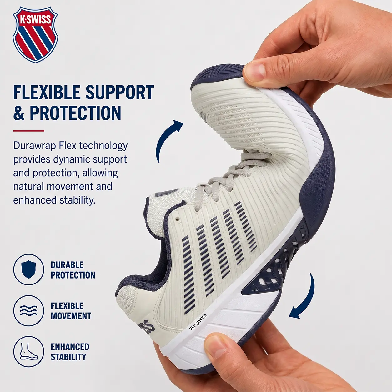 K-Swiss Hypercourt Express 2 Men's Tennis Shoes - Lightweight & Breathable Training Sneakers with High Support for Court & Daily Wear