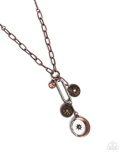 National Treasure - Copper Charm Short Necklace - Paparazzi