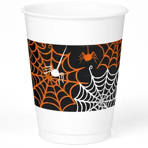 Spooky Spider Halloween Plastic Cups - 18oz, 25ct