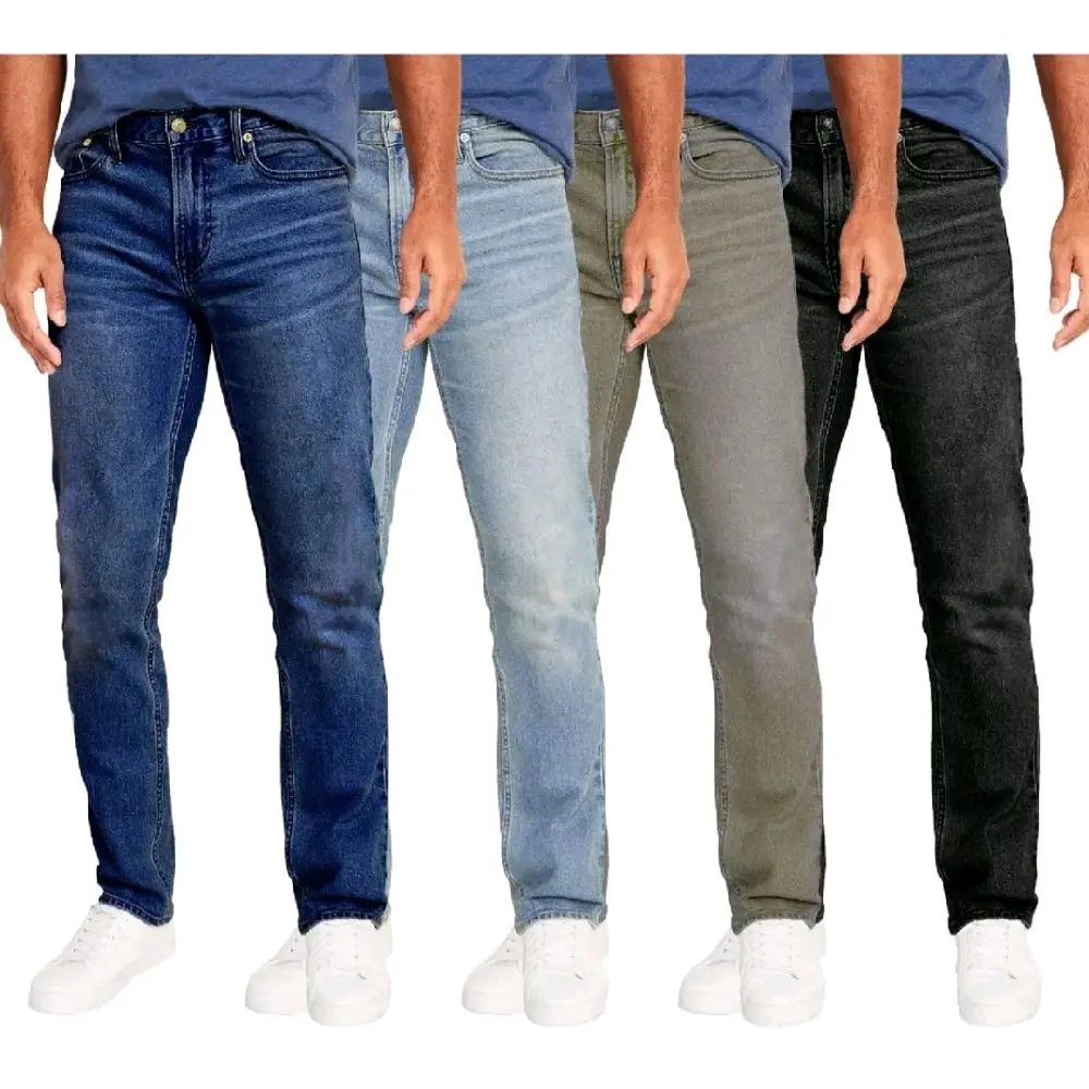 Men's Flex Stretch Slim Straight Classic Denim Jeans, Menswear Bottoms