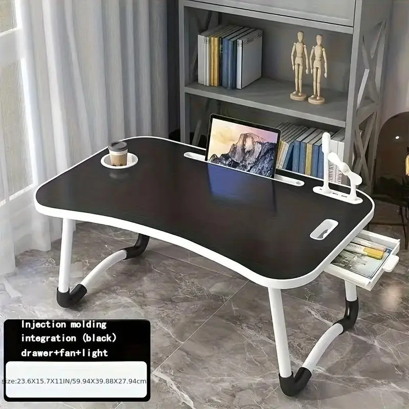 Portable Foldable Lap Desk with Storage Drawer & Cup Holder for Bed Couch Working and Reading - Laptop Bed Desk