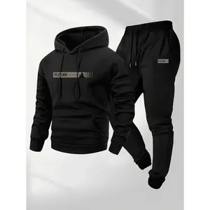 2026 New Hot Sale - Christmas Promotion - Men's Two-Piece Set, Casual Round Neck Long Sleeve Hooded Sweatshirt and Sweatpants Set, Suitable for Winter and Autumn, Sportswear Set, Sweater Hoodie, Sweatshirt, Sweatpants, Hoodie, Jogging Pants