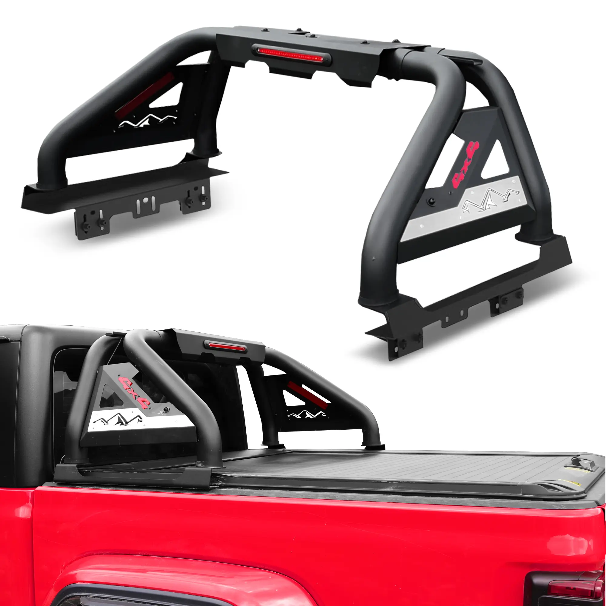 MONOKING Full-Size Truck Roll Bar for 2007-2026 F150 F250 F350 Silverado Sierra Ram 1500-3500 Tundra and Titan, Adjustable, Brake Light
