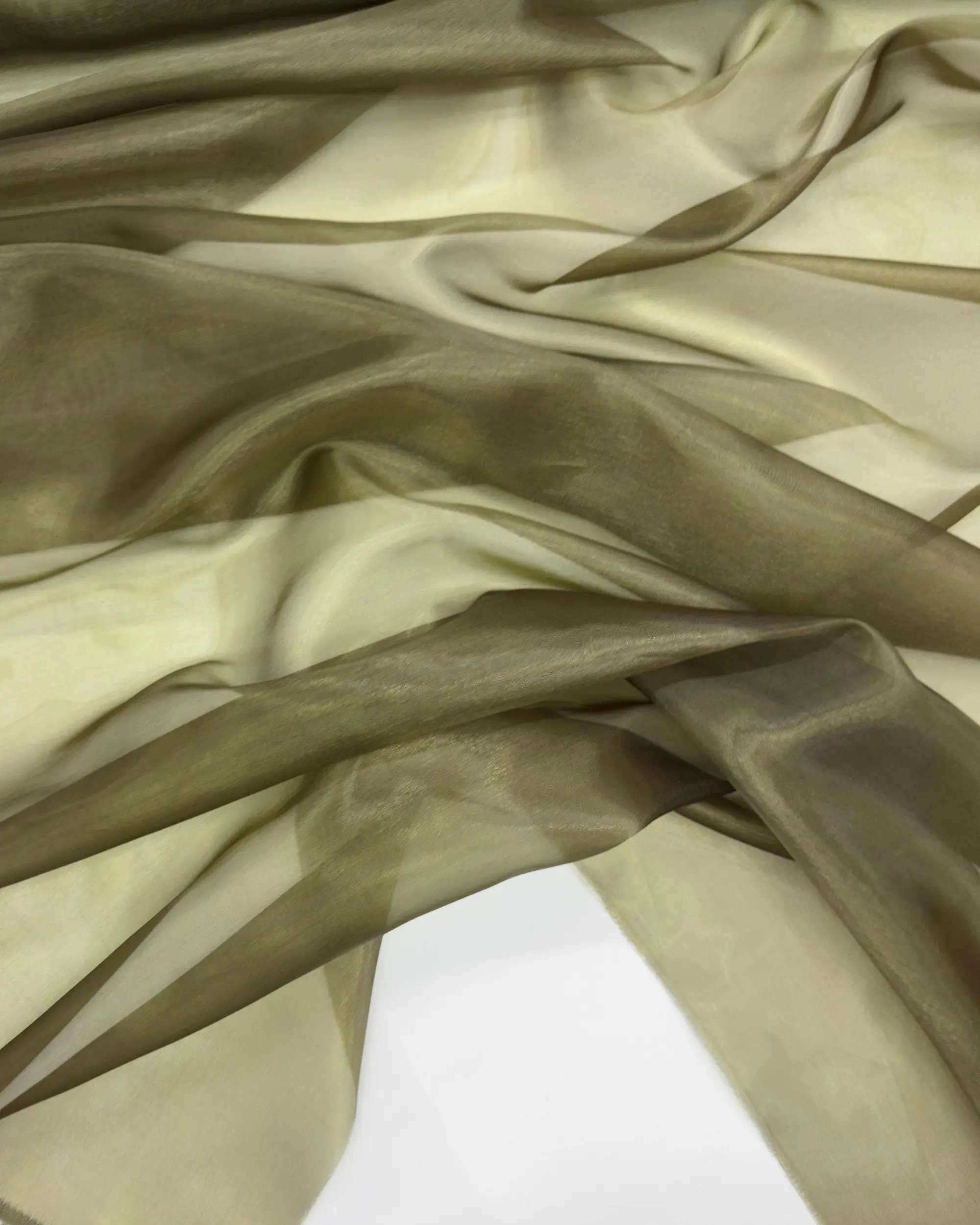Olive Crystal Organza