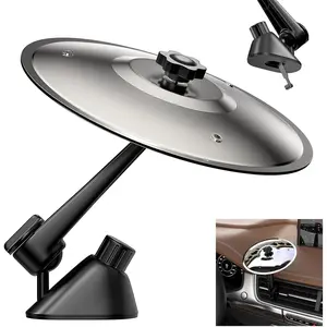 Car Cymbal Drum Air Vent, Mini Metal Drum Crash Cymbal for Car Dashboard, Funny Musical Instruments Gadget for Drummer Music Lovers Gift (Sliver)