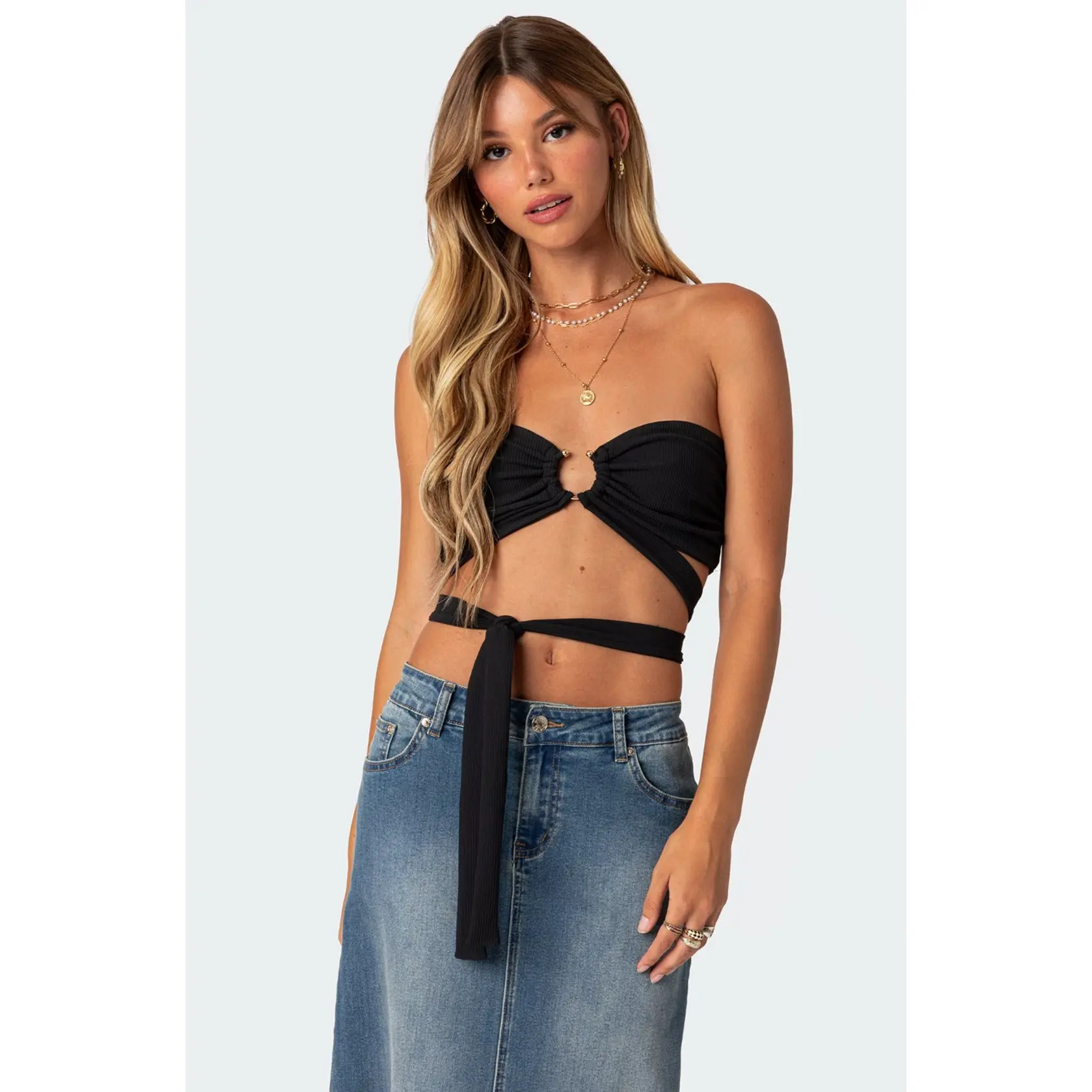 tie up shirt cropped - TikTok Shop