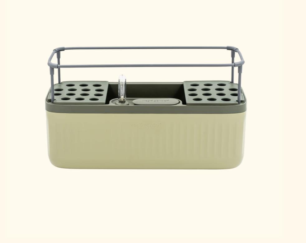 Vego Garden Herb Indoor Plant Box Self Watering Planters Pots with Trellis for Kitchen Window Sill or Countertop Plants Cage Modern & Breathable Design