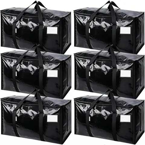 Heavy Duty Moving Bags 24 Gal 95L, Large Storage Totes with Reinforced Bottom, Strong Webbing Handles, Heavy-Duty Zipper, Tag Pocket, Moving Boxes Alternative for Household Packing, Bulky Clothes, Bedding, Comforter, Closet Garage Space Saver