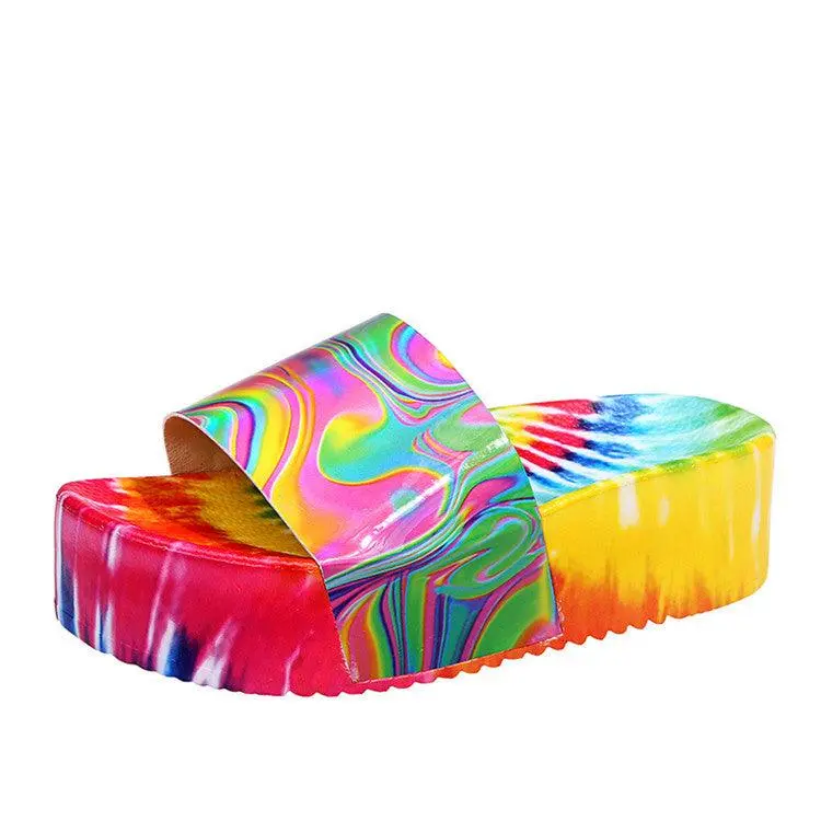 Chic - Colorful Platform Beach Sandals