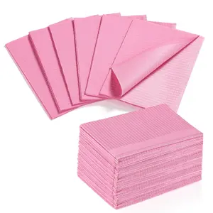 Disposable Nail Mats, 50 Pcs 3-Ply Absorbent Nail Table Pads with PE Backing, 18" x 13" Nail Desk Protection for Manicure Pedicure, Acrylic Gel Practice, Salon & Home DIY (Pink)