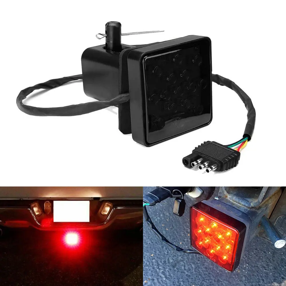 15 LED Trailer Hitch Brake Light, 12V Red Lights Smoked Tail Lights Fits 2" Receiver, Hitch Light Automotive Exterior Accessories for Truck Trailer SUV