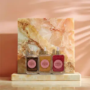 Diva Shimmer Dry Oil Set 3-Piece Gold Rose Gold Bronze Shimmer Body Oil Bundle Luxury Glow Kit for Special Events & Everyday Glamour