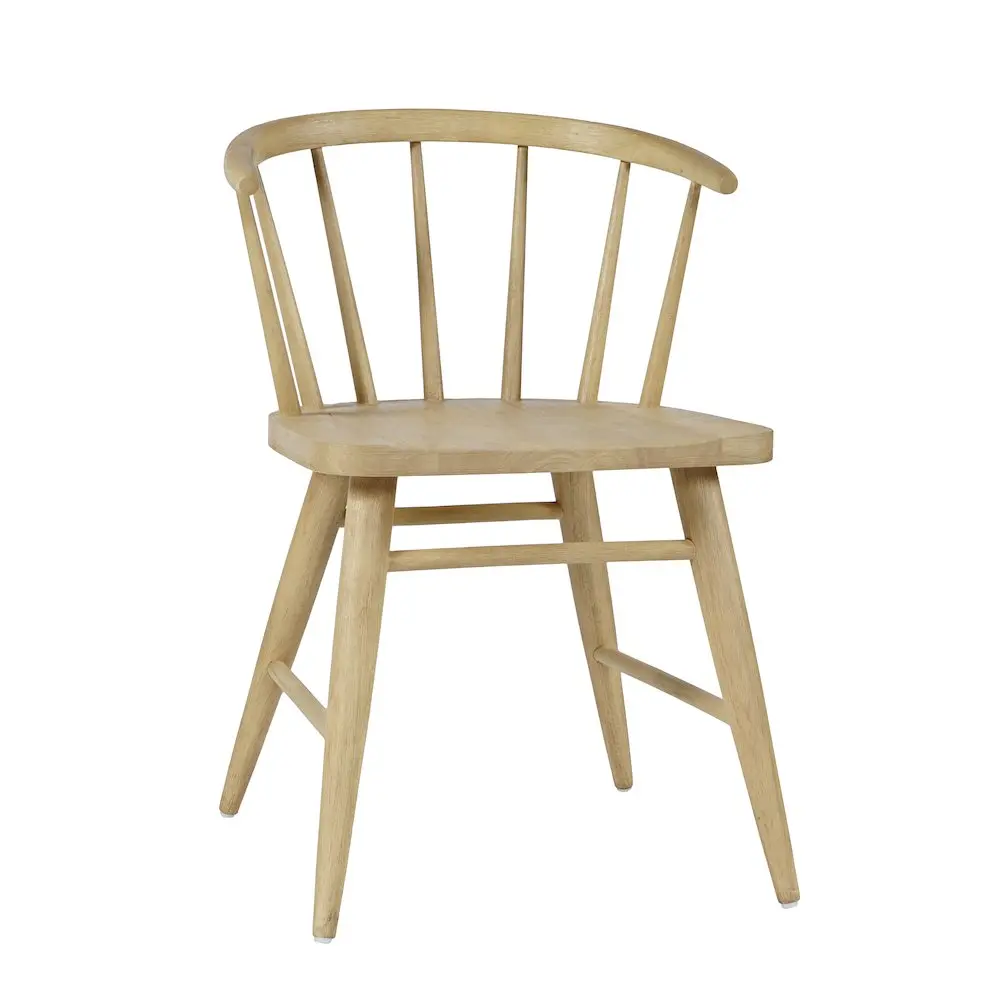 Fitz Traditional Solid Wood Curved Back Spindle Dining Chair (Set of 2)